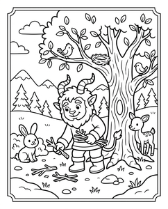 Woodland Switch Gathering Line Art